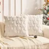 Funda de Cojín Decorativo de Felpa Acolchada Estilo Americano Reno Copo de Nieve Cojín de Sofá Cojín de Respaldo Funda de Cojín Decorativo para Cama