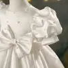 Vestido de Princesa para Niña 2026 Fiesta de Cumpleaños para Niñas Falda Tutú Flor Blanca Dama de Boda Vestido para Niña Pequeña