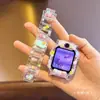 Adequado para Pulseira do Smartwatch Little Genius Z12 Z11/Z10/Z9A Gelo-Transparente Premium Q1A Pulseira com Padrão de Flores