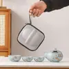 Horno Ru Caqui Ruyi Tetera de Mano Set de Té de Viaje con Tetera de Cerámica Agrietada Logo del Set de Té de Viaje Disponible