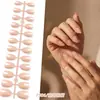 Paquete Transfronterizo de 24 Piezas de Uñas Postizas de Color Sólido Transparente Hielo, Puntas de Uña Redondas Cortas de Alta Calidad con Apariencia Natural, Venta al Por Mayor