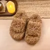 Outono/Inverno 2026 Novos Sapatos Femininos Casuais Versáteis com Solado Grosso, Aumento de Altura de 7cm, Pelúcia, para Casa e Exterior, Chinelos Peludos de Tira Única