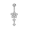 Anillo de ombligo de flor de venta caliente europea y americana, cobre incrustado de circón, acero inoxidable, clavo de ombligo perforado, joyería para piercing corporal Amazon