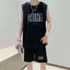 Conjunto de Uniforme de Baloncesto de Verano 2026 para Hombre Conjunto Casual Deportivo de Dos Piezas Chaleco sin Mangas Pantalones Holgados de Cinco Puntos Talla Grande Camiseta