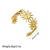 Pulseira Cruzada de Aço Inoxidável Mais Vendida da Amazon com Design de Pressão de Óleo Solar, Banhada a Ouro 18K, Versátil para o Dia a Dia, Atacado do Fabricante