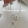 Estilo Coreano Verano Minimalista Diseño Estilo Ins Joyería de Plata Plata de Ley 925 Collar de Cuentas Flor Hueca Suave y Versátil