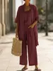 Conjunto de tres piezas de moda casual cómoda de color liso, chaqueta tipo chaleco y pantalones de pierna ancha, nuevo para mujer, primavera y otoño 2026, transfronterizo europeo y americano