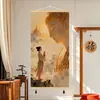 Pintura Mural China Retro de Chica Zen para Sala de Té, Sala de Estar, Vestíbulo, Pintura Decorativa, Fondo de Rollo Zen, Pintura Decorativa