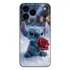 Funda de Teléfono de Dibujos Animados con Puntada de Rosa Adecuada para Apple 16, iPhone 15 Pro, iPhone 17, Estilo Europeo y Americano, 13 Pro Max, 14 Funda Blanda