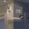 Reloj de pared de doble cara para sala de estar, reloj de esquina de panda de moda, nuevo calendario perpetuo, reloj con pantalla electrónica, reloj de esquina, reloj con pantalla digital