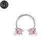 Anel Ferradura em Titânio F136 em Forma de C, Piercing de Nariz Coração, Abelha, Borboleta, Gatinho, Zircônia Inlaid, Piercing de Nariz Brinco G23