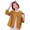 Novo casaco nacional de moda estilo chinês para mulheres, para usar na primavera e no outono, de alta qualidade, estiloso, moderno, roupas para mulheres de meia-idade e idosas, top estilo Chanel