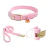 En stock traje de correa y collar impermeable de PVC para perro traje para perro pequeño mediano grande cuerda para pasear perro collar collar