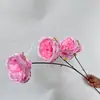 Flor Artificial Sensación Húmeda Rosa Austin Avanzada Decoración de Boda Flores para Fotografía Adornos de Mesa de Comedor Estilo Caliente en Vivo
