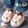 Pantuflas de Algodón para Niños Invierno Niños Niñas Cálidas Felpa Adicional Piel de Conejo Hogar Padre-Hijo Lindos Pequeños Bebé Zapatos de Algodón