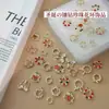 Novos Acessórios para Nail Art de Laço de Guirlanda de Natal, Liga Metálica Super Brilhante Estilo Japonês Incrustada com Diamantes e Pérolas, Decorações de Diamante para Unhas de Guirlanda