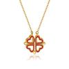 Colar S925 feminino de prata esterlina com diamantes e quatro folhas de flores, estilo Mori, com design de duas peças, corrente de clavícula