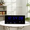 Reloj Digital LED Inteligente de Pantalla Grande Inglés Digital Reloj de Calendario Perpetuo Luminoso Multifuncional para Sala de Estar Dormitorio del Hogar