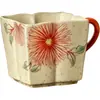 Taza de té de cerámica con crisantemo pintado a mano en rojo para uso doméstico, taza individual para juego de té Kung Fu