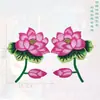 Patches Bordados de Lótus para Desempenho de Cheongsam Acessórios Hanfu Patches de Reparo Zen Patches Termocolantes Patches Bordados para Figurino de Palco Peças Bordadas