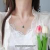 Colar de ágata verde com estrela e círculo de prata esterlina 925, elegante, nicho, joias de alta qualidade, corrente de clavícula de cristal com pedras preciosas, mulheres