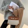 Bolso de Lona Platinum de Outlet de Fábrica Bolso Cruzado para Mujer Bolso de Contraste con Costuras Bolso de Cuero de Gran Capacidad para Mano/Hombro Bolso Kelly