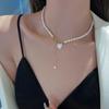 Costura de amor Pearl japonês e coreano colar design de alta qualidade leve de luxo nicho clavícula cadeia 2024 novo colar feminino