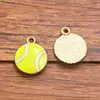 Múltiplos Acessórios de Joias DIY de Liga Dourado KC Charms com Óleo Pingado Série Esportiva de Tênis Raquete Quadra Pingentes de Chapéu