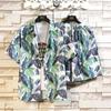 Nuevo Traje de Playa Tropical para Hombre Verano 2025 Camisa Floral Holgada de Manga Corta Atractivo Conjunto Casual de Dos Piezas