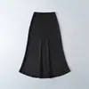 9225-1 comércio exterior atacado primavera novo estilo europeu e americano textura de cetim de seda saia justa fina fina