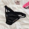 Calzones Transpirables Sexys de Encaje Rosa Pastel con Moño de Tiro Bajo para Niñas