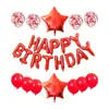 Set de Globos de Letras y Estrellas de Cumpleaños de 16 Pulgadas, Decoración para Fiesta de Cumpleaños, Arreglo de Globos