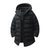 Casaco de Algodão de Comprimento Médio Transfronteiriço Outono e Inverno Nova Jaqueta com Capuz Tendência Jaqueta Masculina Jaqueta com Capuz Roupa Quente Jovem Masculina