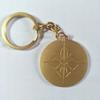 Colgante de Llave Redondo de Metal Personalizado Colgante de Llavero de Moneda Aleación de Zinc Galvanizado Oro Mate Herraje Etiqueta
