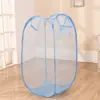 Fornecimento direto da fábrica cesto de roupa suja monocromático cesto de roupa suja dobrável malha respirável cesta de armazenamento simples grande capacidade cesta de utilidades