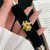 Anel de caleidoscópio com bordado de renda de joia antiga, roda-gigante escovada, flor gesang, rosa glacial feminino