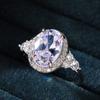 Cao Shi deseja venda quente Novo simples em forma de ovo micro-incrustado anel de noivado feminino Europeu e Americano Flash Diamond Wedding anel de noiva