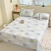 Estilo Novo de Verão Lençol de Algodão Lavado Peça Única com Design de Estampa em Gaze Dupla Camada Parecendo Nuvens, Conjunto de Três Peças de Lençol para Quarto de Dormitório