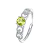 Anel de Prata Pura S925 com Granada para Mulheres, Pedra de Cristal Natural, Topázio, Peridoto, Joia Artesanal de Nicho para Mulheres, Atacado do Fabricante
