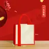 Bolsa de Lona Estilo Chinês em Estoque com Estampa Completa para Festivais, Bolsa de Presente, Bolsa Tote de Lona Impermeável com Logo, Grande Capacidade