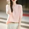 Artesanía impecable tela cepillada suave y esponjosa cuello redondo manga corta simple versátil temperamento de primavera y otoño estilo perezoso top para mujer