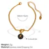 Pulsera Nudosa de Acero Inoxidable Chapado en Oro de 18 Quilates con Colgante de Letra Redondo de Colores Estilo Dulce y Fresco Personalizado Europeo y Americano Joyería para Manos Dopamina