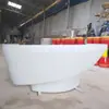 Escritorio de recepción con forma de barco de fábrica, escritorio de recepción curvo hecho a medida para centros comerciales, hoteles y centros de belleza médica, escritorio de caja creativo