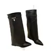 Primeiro Encontro Temporada Botas Longas Bico Fino Estilo Europeu e Americano para Mulheres 2026 Outono/Inverno Novas Zíper Longo Moda Versátil Botas de Cano Alto