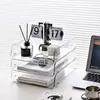 Suporte de Mesa para Armazenamento de Arquivos Estante de Escritório Transparente Suporte de Armazenamento Caixa com Gaveta de Acrílico Caixa Organizadora de Documentos