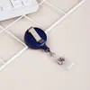 Porta-Crachá Retrátil Transfronteiriço em Estoque, Porta-Crachá de Identificação de Médico, Dispositivo Anti-Perda, Cartão de Refeição, Crachá de Trabalho, Fivela Retrátil de Cor Sólida, Personalizável