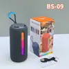 Nuevo BS-09 portátil luces RGB coloridas audio Bluetooth red doble bocina subwoofer altavoz de regalo portátil