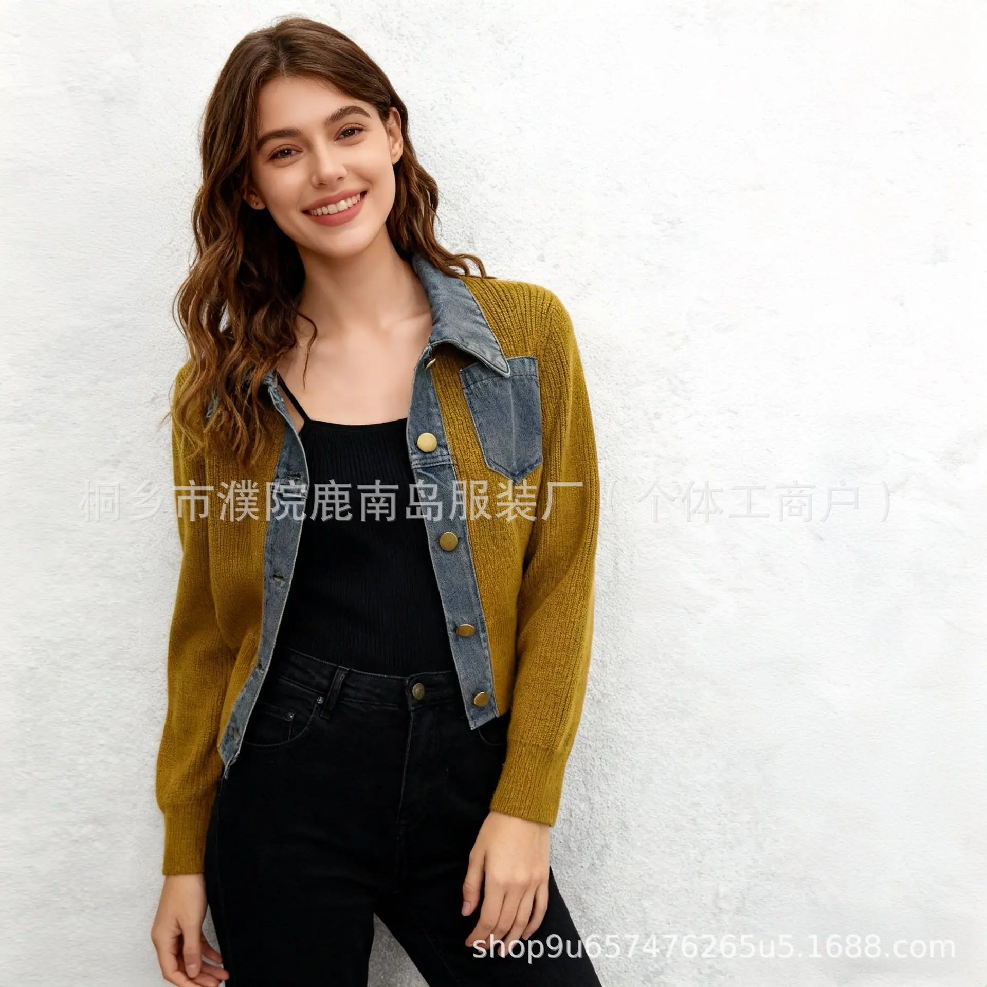 牛仔口袋开衫 (4)