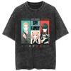 Camiseta Lavada Transfronteriza Hip Hop Espía Elegante Espía X Familia Periférico Animación Verano Pareja Manga Corta