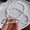 Collar Largo de Perlas Shijia Estrella Cadena de Suéter Cadena para Clavícula Multicapa Collar Blanco en Capas con Cuentas para Mujer